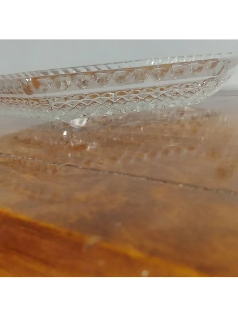 Vintage Heavy Hexagon Glass Dish